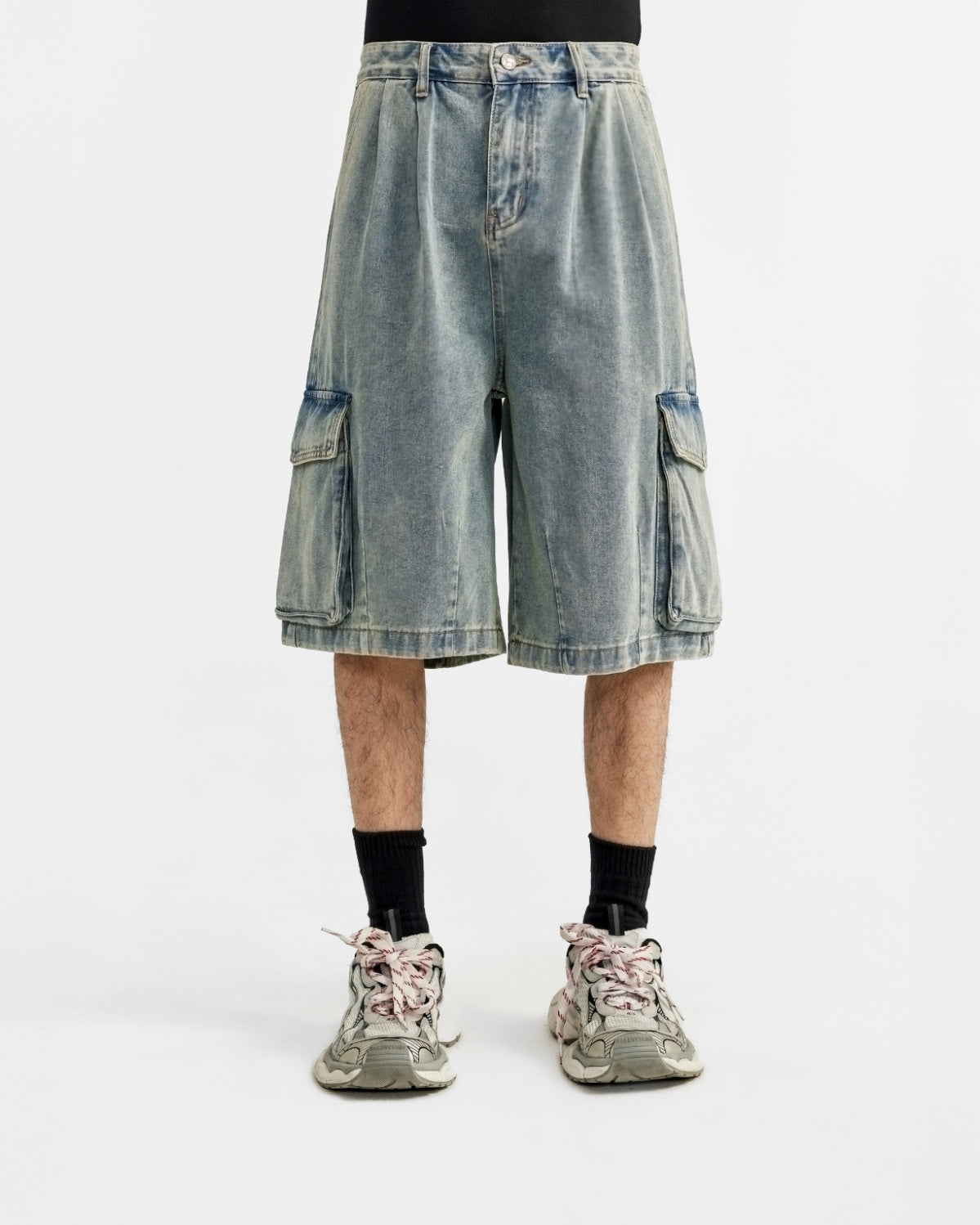 Denim Cargo Shorts