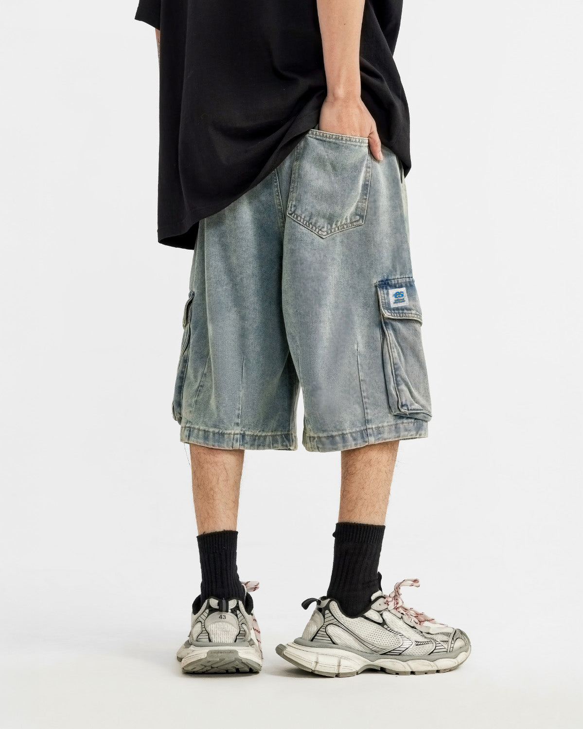 Denim Cargo Shorts