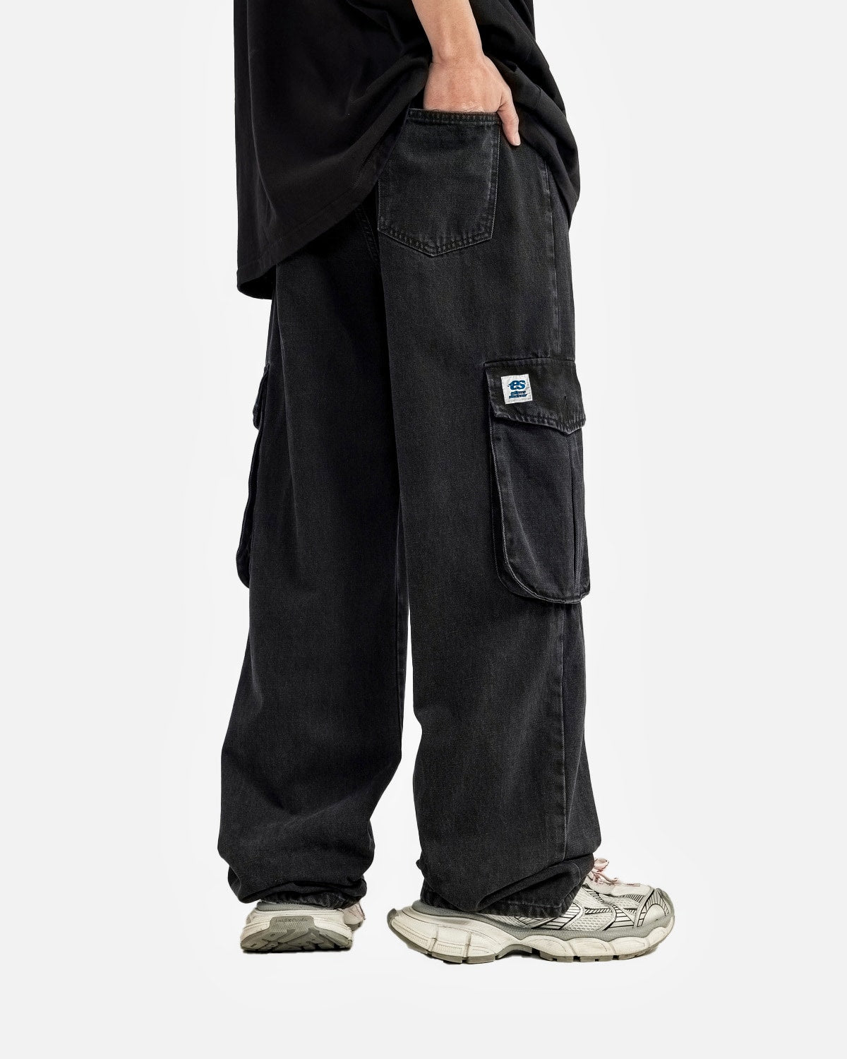 Denim Baggy Cargo Pants